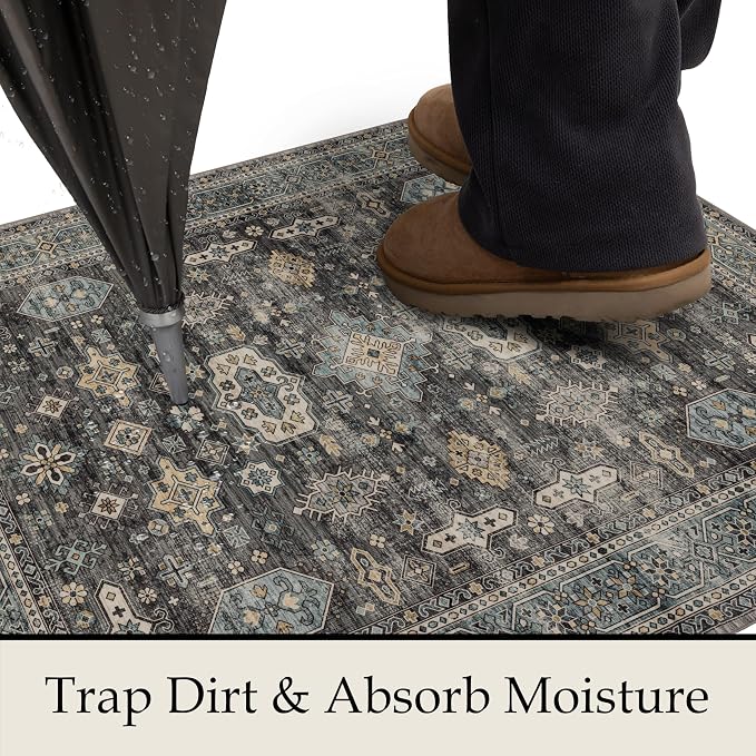 Ruaruarug Washable Area Rug 2x3, Non Slip, Stain & Fade Resistant, Pet & Kids - Image 5