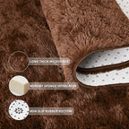 Tepook 5x8 Brown Area Rugs for Living Room Bedroom, Soft Fluffy Plush Shaggy - Image 5