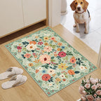 DUKINO 2x3 Rugs for Entryway, Floral Indoor Washable Front Door Mat, Non Slip - Image 3