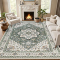 8x10 Area Rugs for Living Room: Washable Rug Soft Vintage Boho Medallion Carpet by EXPEDIX