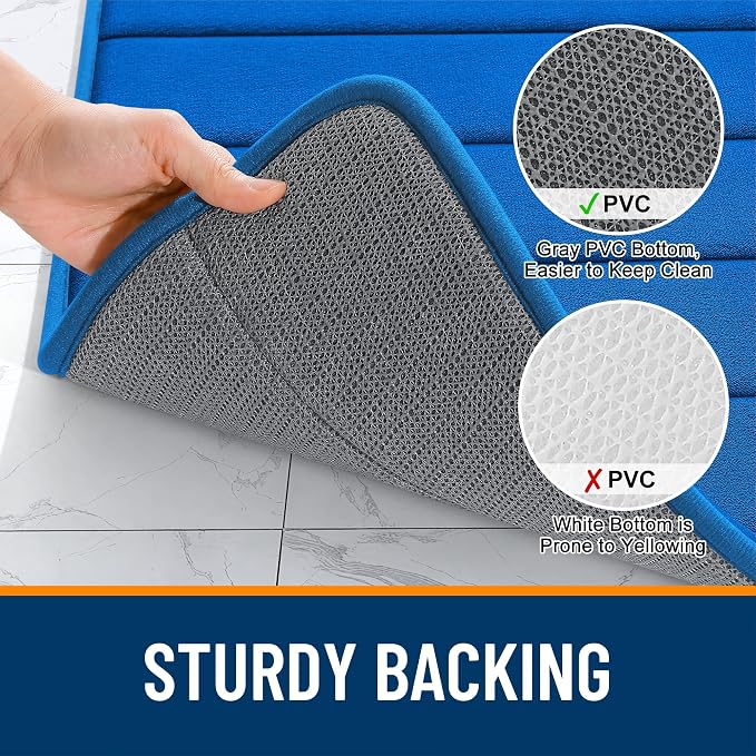OLANLY Memory Foam Bath Mat 59x35, Super Soft Absorbent Bathroom Rugs, Quick Dry - Image 7