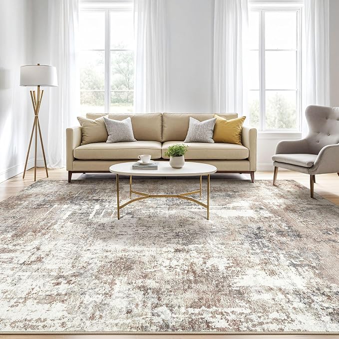 10x12 Area Rug Living Room: Washable Large Abstract Modern Soft Rugs Stain - Image 5