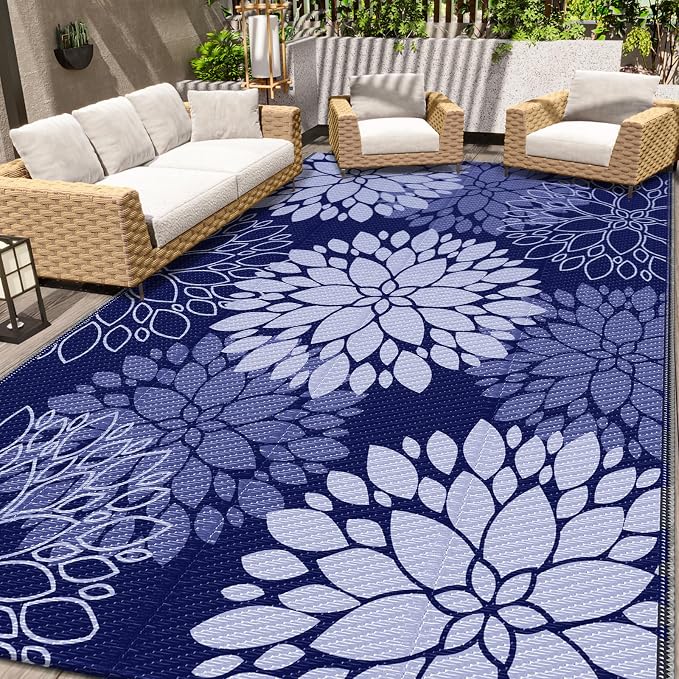 LuxStep Outdoor Rug Waterproof Outdoor Plastic Straw Rug Reversible Patio Rug by LuxStep