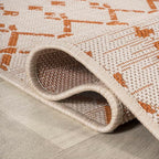 JONATHAN Y Moroccan Geometric Indoor Outdoor Area Rug 4X6 Cream/Orange - Image 6