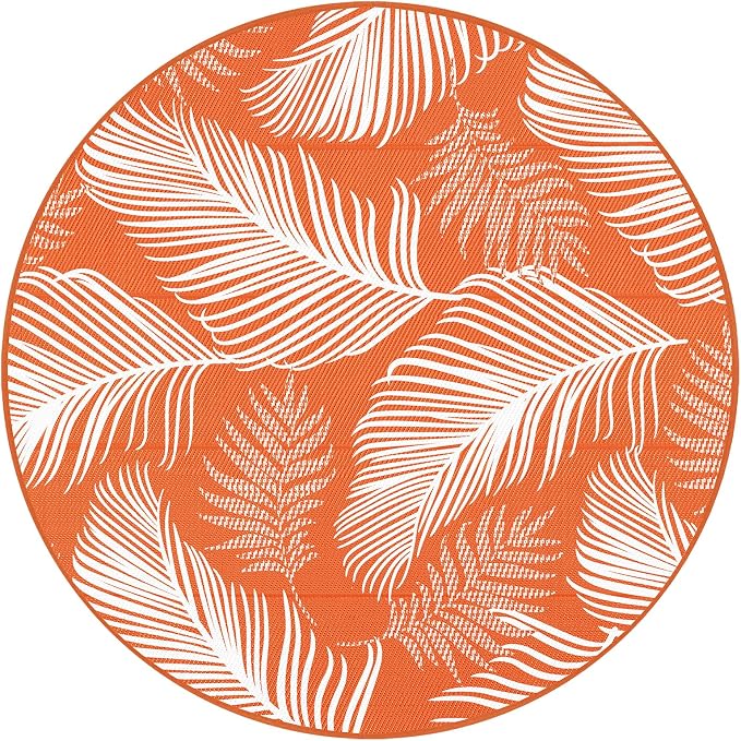 Pauwer Waterproof Outdoor Rug 6ft, Reversible Plastic Straw Patio Camping Rug - Image 9