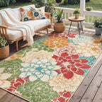 GENIMO Indoor Outdoor Area Rug 9'x12', Machine Washable Rugs by GENIMO