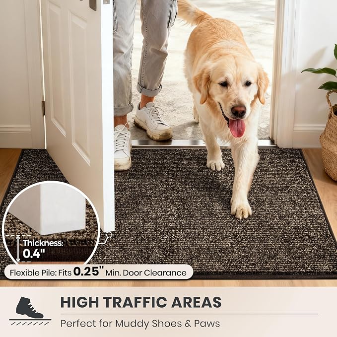 PURRUGS Dirt Trapping Door Mat 20" x 31.5", Non-Slip Machine Washable Entry Rug - Image 6