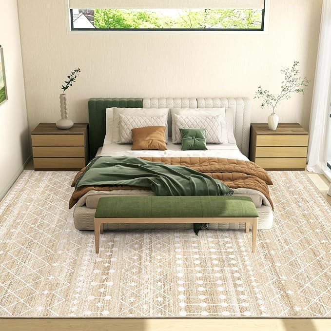 Miukiki 8x10 Area Rug for Living Room Moroccan Washable Rugs Non Slip Indoor - Image 8