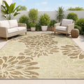 JONATHAN Y Floral Textured Weave Indoor Outdoor Area Rug 3X5 Sage/Brown by JONATHANY