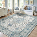 RELEANY Area Rugs 5'x7' Washable Non-Slip, Floral Vintage Distress Medallion by RELEANY