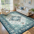 Lofus 5x7 Washable Rugs Non-Slip, Vintage Floral Area Rug by Lofus