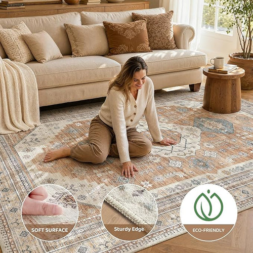 10x14 Washable Area Rug, Large Rugs - Image 2