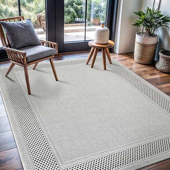CAMILSON Easy Jute Rug 6x9, Indoor Outdoor Off-White Color Fiber Area Rugs - Image 8