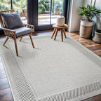 CAMILSON Easy Jute Rug 5x7, Indoor Outdoor Off-White Color Fiber Area Rugs - Image 8