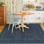 Washable Dark Blue 5x7 Living Room Area Rug - Image 8