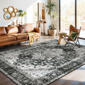 Moynesa Ultra-Thin Washable Area Rugs 8x10 Black and White Rugs by Moynesa