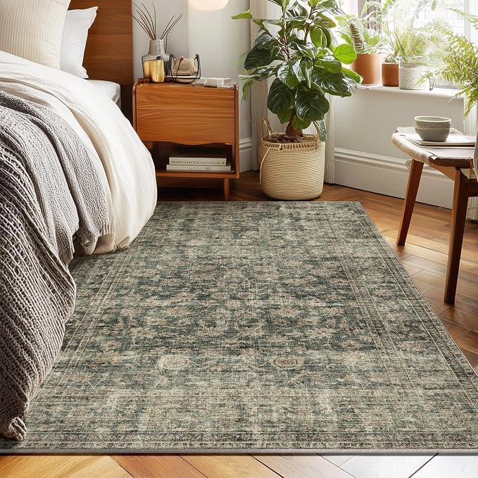 Machine Washable Throw Rugs for Entryway: Door Mat Indoor Entrance 3x5 Rug Boho - Image 5