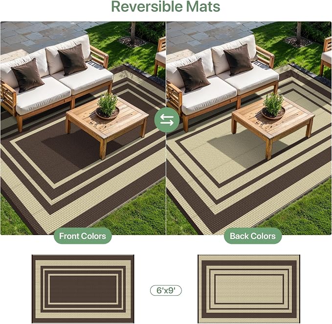 GENIMO 6' x 9' Outdoor Rug Waterproof - Image 4
