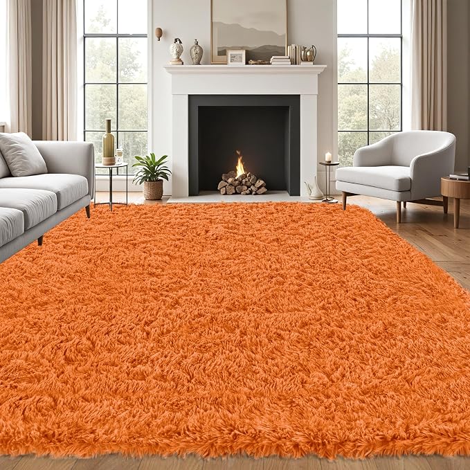 8x10 Area Rug for Living Room:Ultra Soft Fluffy Shag Brown Rugs, Large Fuzzy - Image 7