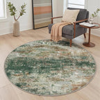 BEIMO Round Rugs 5ft for Living Room Bedroom, Modern Abstract Machine Washable by BEIMO