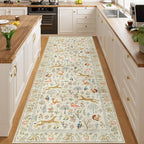 DUKINO 3x8 Washable Runner Rug, Low Pile Animal Print Non Slip Long Runner Rug - Image 6