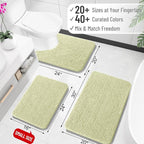 OLANLY Toilet Rugs U-Shaped 20x20, Extra Soft Absorbent Chenille Contour - Image 2