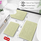 OLANLY Bathroom Runner Rugs 59x24, Soft Absorbent Chenille Bath Rugs, Rubber - Image 2