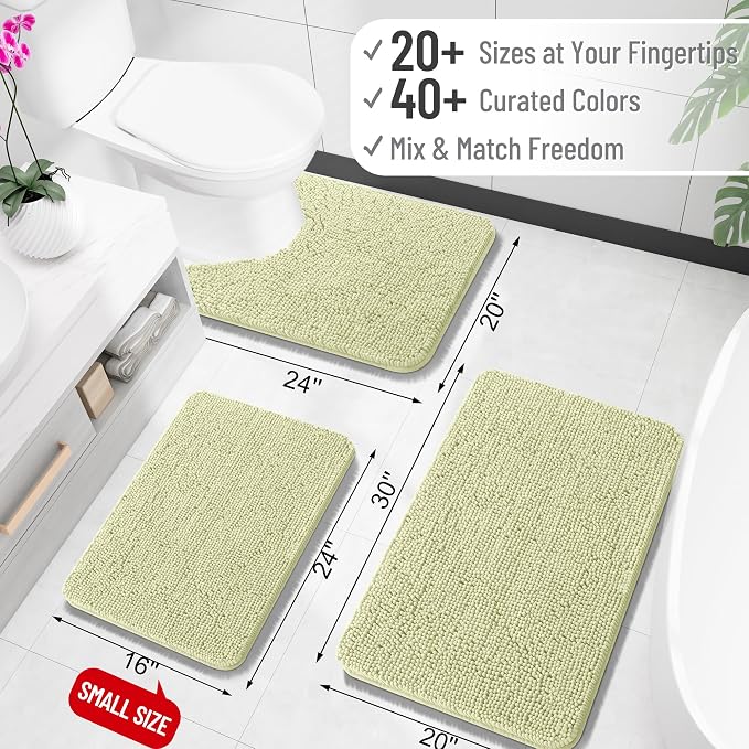 OLANLY Large Bathroom Rugs 47x32, Extra Soft Absorbent Chenille Bath Rugs - Image 2