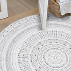 cotiled 5x5 Round Area Rugs Living Room Rug: Washable Boho Rugs - Image 6