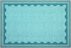 GarveeHome Scalloped Teal Door Mat Indoor Rugs - Image 3