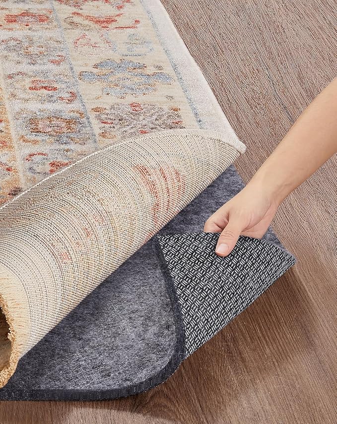 Veken Non Slip Cushioned Rug Pad Gripper 8x10 Ft, Felt and Silicone Backing by Veken