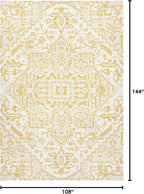 JONATHAN Y Boho Medallion Indoor Outdoor Area Rug 9X12 Cream/Yellow, Estrella - Image 2