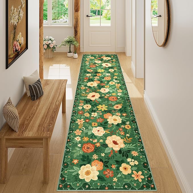 DUKINO 2x8 Runner Rug for Hallway, Washable Kitchen Runner Rug by DUKINO