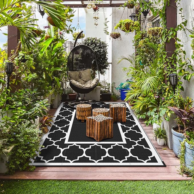 GENIMO 8 ' x 10 ' Outdoor Rug for Patio Clearance, Waterproof Indoor Outdoor - Image 3