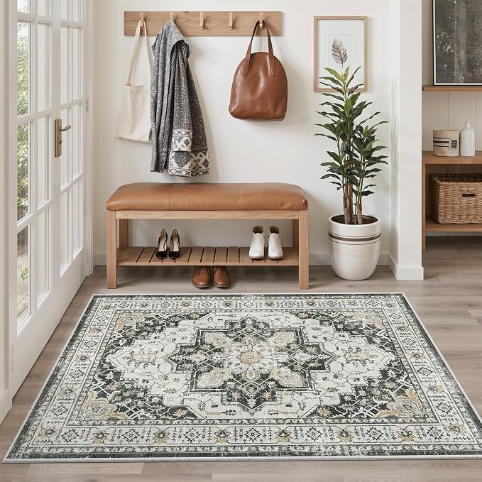 Madane Area Rug 3x5, Entryway Washable Vintage Runners Bedroom Non Slip Indoor - Image 2