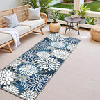 2x6 Washable Runner Rug for Hallway Tropical Botanical Modern Floral Chenille by ArenaRug