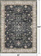 Hazo Haus Black Farmhouse Washable 7x10 Area Rugs - Image 2