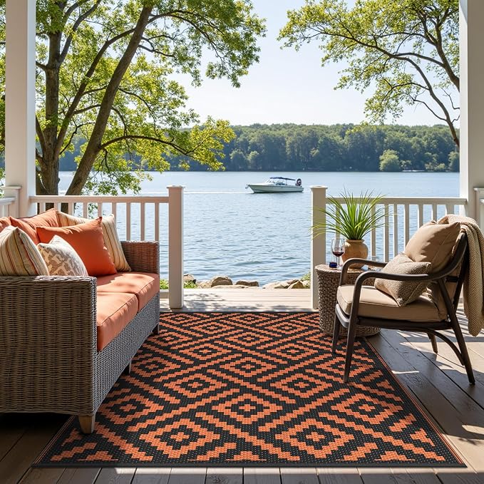 GENIMO Outdoor Rug for Patio, Waterproof Halloween RV Camping Mat Lightweight - Image 4