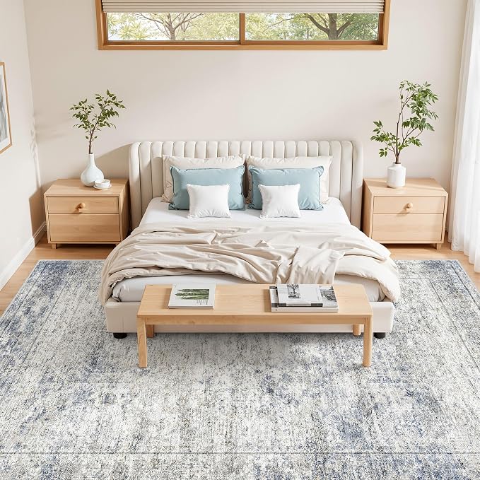 8x10 Area Rugs for Living Room, Non-Slip Backing Large Washable Rug for Nursery by Restydon