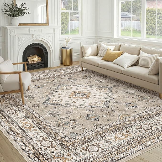 Vintage Living Room Square Area Rug 9x9 by COTILED