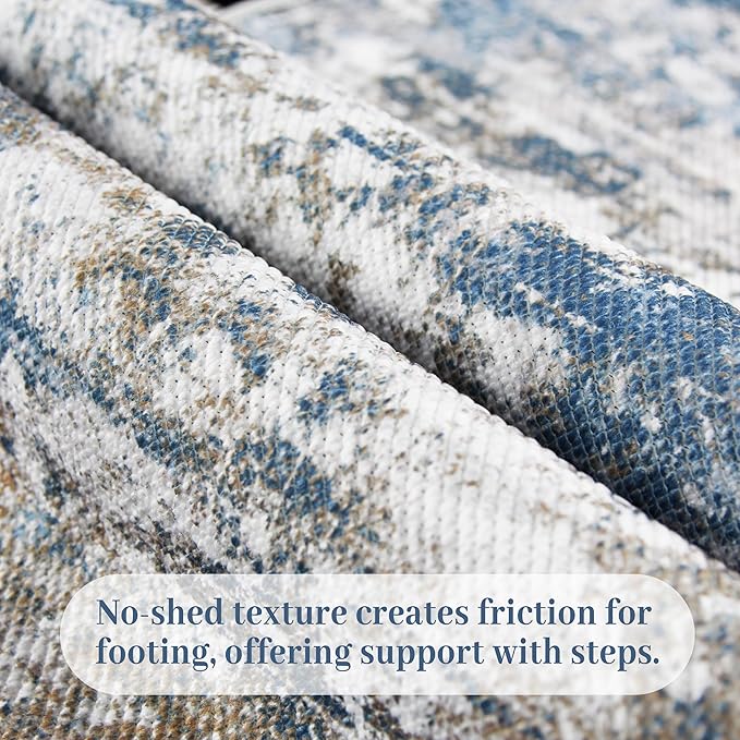 Abstract Washable Runner Rug 2x6, Hallway Rug Non-Slip, Woven Non-Shedding Thin - Image 4