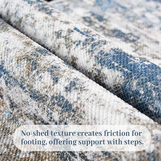 3x5 Area Rug Washable Entryway Rug Non Slip Abstract Tear and Stain Resistance - Image 4