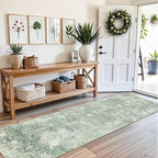 2x8 Washable Hallway Runner Rug – Non-Slip Modern Abstract Neutral Low-Pile - Image 3