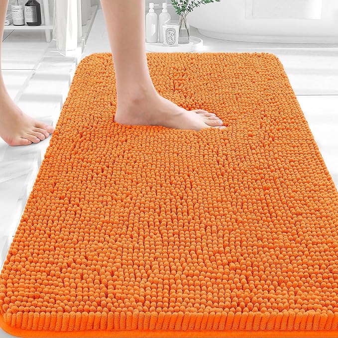 OLANLY Bathroom Rugs 35x24, Extra Soft Absorbent Chenille Bath Rugs, Rubber by OLANLY