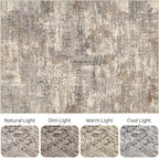 9x12 Area Rugs Living Room: Washable Large Abstract Neutral Modern Soft Rug - Image 9