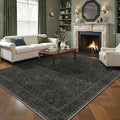 GENIMO 8x10 Area Rug for Living Room, Washable Vintage Floral Low Pile Non-Slip by GENIMO