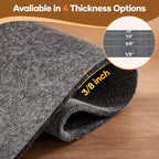 Veken Non Slip Cushioned Rug Pad Gripper 8 x 10 Ft, Felt and Silicone Backing - Image 4