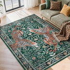 Moynesa Leopard 5x7 Area Rug, Boho Washable Living Room Rug, Non Slip Rugs by Moynesa