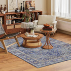 Washable Area Rug 6' x 9' Vintage Traditional Persian Mat - Image 2