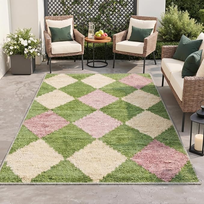 GENIMO Outdoor & Indoor Area Rug 5'x7', Waterproof, Non-Shedding, Easy Cleaning by GENIMO